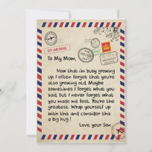 Convite Presentes para Mãe   Carta para Minha Mãe Amor do 