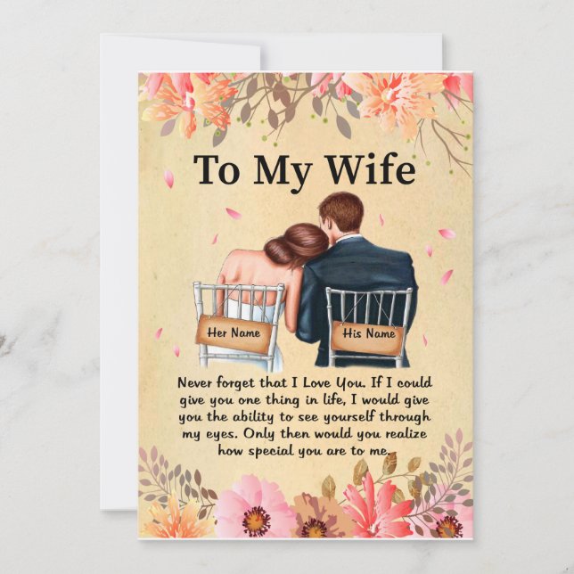 Convite Presentes para Mulher | Carta Para Minha Esposa Am (Frente)