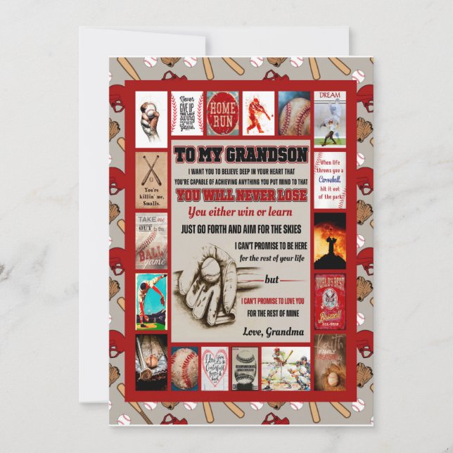 Convite Presentes para Neto | Para o Meu Neto Amor Da Vovó (Frente)