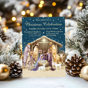 Convite Presépio de Natal em Aquarela