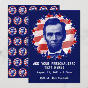 Convite Presidente Abraham Lincoln Estrelas e Listras Conv