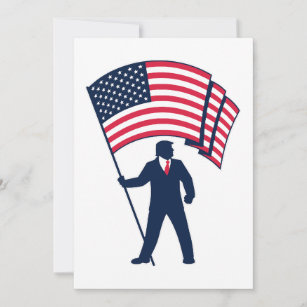 Convite Presidente Trump Bearing Bandeira dos EUA