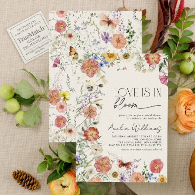 Convite Pressed Wildflower Love In Bloom Bridal Shower (Criador carregado)