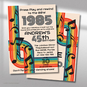 Convite Pressione Play & Rebobine Fita Cassete Retro Anive