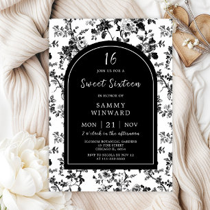 Convite Preta Chinoiserie Antiga Sweet Sixteen