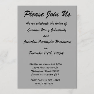 Convite preto 8 x 11 design seu próprio produto