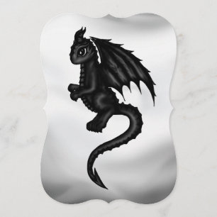 convite preto bonito do dragão