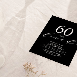 Convite Preto & Branco   60 Anos Amados Festa de Aniversár