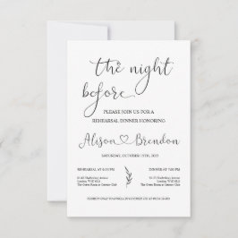 Convite Preto Branco Bem-vindo à Noite Antes