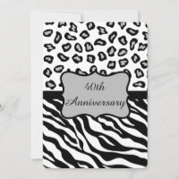 Preto Branco Cinza Zebra Leopardo 40º Aniversário