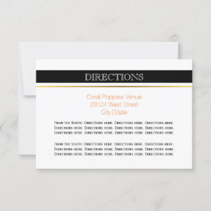 Convite Preto branco listra as direções modernas do casame