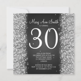 Convite Preto-brilhante do partido aniversário de 30 anos