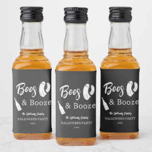 Convite Preto Chic de Halloween Adulto Boos & Booz