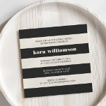 Convite Preto-Chic Moderno e Faixa-Creme Doce Dezesseis<br><div class="desc">Escolha estes 16 convites para uma aparência limpa e moderna. As placas quadradas apresentam extensas faixas pretas e creme com tipos modernos e retrorestiços.</div>