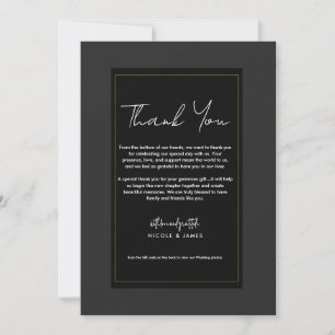 Convite Preto Cinza Dourado Moderno Minimalista Obrigado C