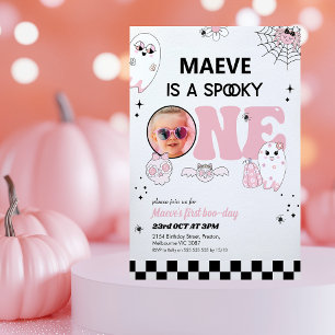 Convite Preto Cor-de-Rosa Retroativo - Um primeiro anivers