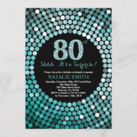 Preto do aniversário do 80 da surpresa e brilho da