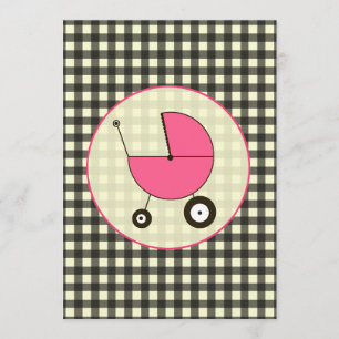 Convite preto do chá de fraldas do guingão