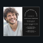 Convite Preto do Partido aniversário de 30 anos do<br><div class="desc">Um valor para o alternativo do ORÇAMENTO em tamanho menor de 4, 5 x 5, 6" de semirbrilho de 110 lbs, que é de espessura semelhante a um cartão postal (no entanto, não é adequado para uso como cartão postal). POR FAVOR, OBSERVE QUE HÁ UM convite por folha. Foto do...</div>