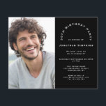 Convite Preto do Partido aniversário de 30 anos do<br><div class="desc">Um valor para o alternativo do ORÇAMENTO em tamanho menor de 4, 5 x 5, 6" de semirbrilho de 110 lbs, que é de espessura semelhante a um cartão postal (no entanto, não é adequado para uso como cartão postal). POR FAVOR, OBSERVE QUE HÁ UM convite por folha. Foto do...</div>