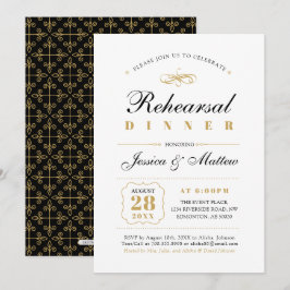 Convite Preto & Dourado | Jantar de Ensaios de Casamento E
