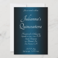 Preto e Azul Oceano Ombre Quinceañera Aniversário