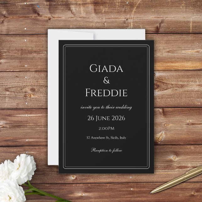 Convite Preto e branco clássico (Criador carregado)