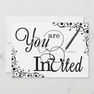 Convite Preto e Branco Clássico do Evento Comercial ou da 