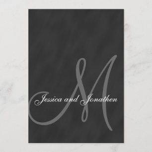 Convite preto e branco do casamento do quadro