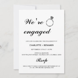 Convite Preto e branco minimalista que estamos envolvidos