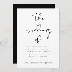 Convite Preto e Branco moderno   Informações Adicionais so