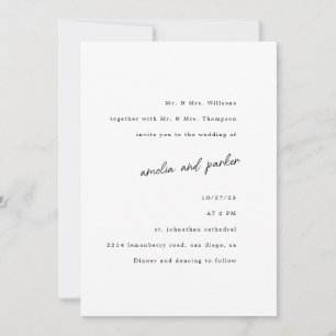 Convite Preto e Branco moderno minimalista e elegante