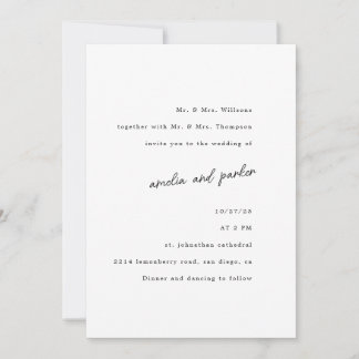 Convite Preto e Branco moderno minimalista e elegante