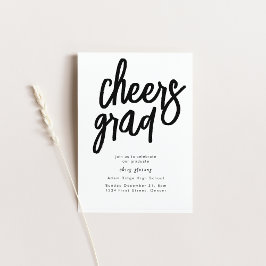 Convite Preto e Branco para Festas de Formando