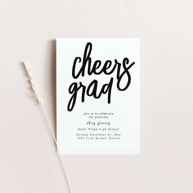 Convite Preto e Branco para Festas de Formando (Criador carregado)