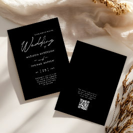 Convite Preto e Branco Tipografia Moderna Casamento RSVP