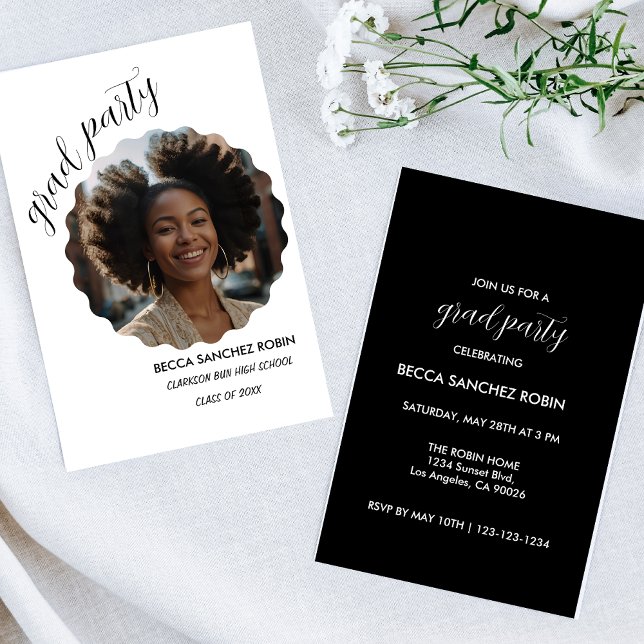 Convite preto e branco turma de 2025 preto (Criador carregado)