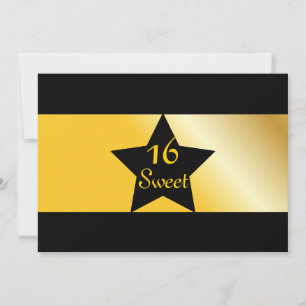 Convite Preto E Dourado 16 Doce - Personalizar