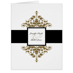 Convite preto e Dourado branco do casamento tema