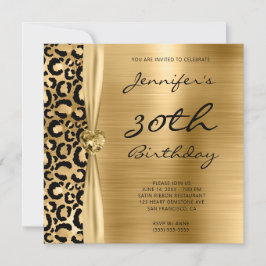 Convite Preto e Dourado Glam 30º Aniversário