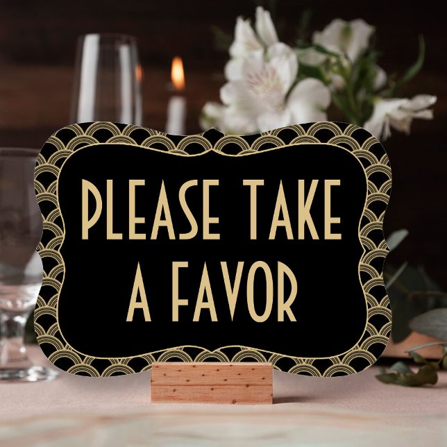 Convite Preto e Dourado sinal de favor do casamento Gatsby (Criador carregado)