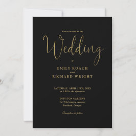 Convite Preto E Dourado Tudo Em Um Casamento Elegante