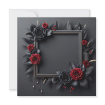 Preto e floral vermelho