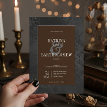 Preto-Gótico Escuro Satin Damask Brown