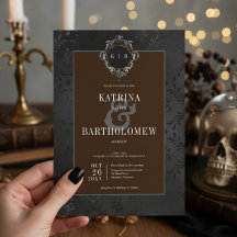 Preto-Gótico Escuro Satin Damask Brown