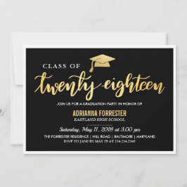 Convite Preto Moderno Dourado| Formando De Script 2018