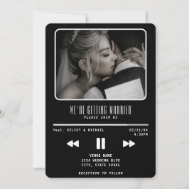Convite Preto para Casamento do Player de Música MP3
