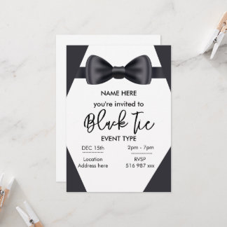 Convite preto personalizado
