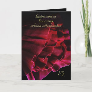Convite Preto Quinceañera vestido fancy babados rosa verme