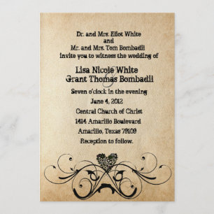 Convite preto rústico gasto do casamento do